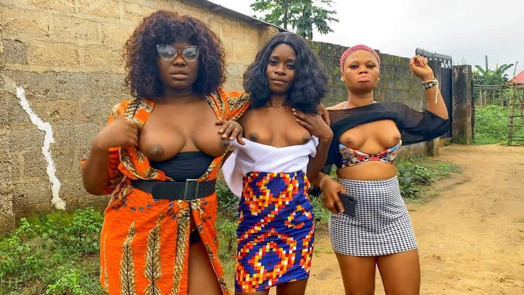 azgın afrikalı babes gösteri göğüsleri için gerçek lezbiyen üçlü sonra jungle rave