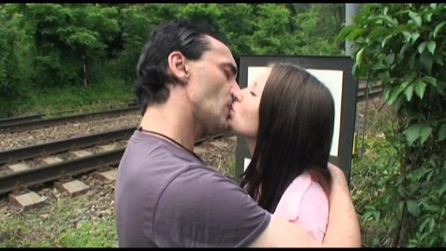 A voyeur spies on two young men fucking by the train tracks