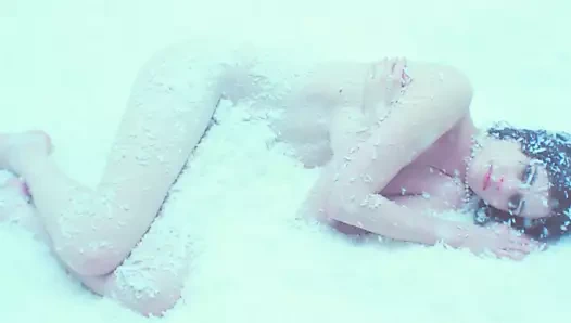 Eva yeşili - kar fırtınasında beyaz kuş