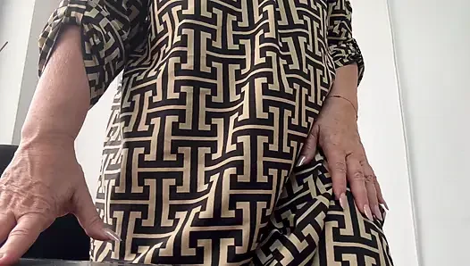 Naughty sexy milf shows off in the morning in the office