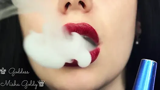 Büyük dudaklarıma boşal ve nargile dumanı!