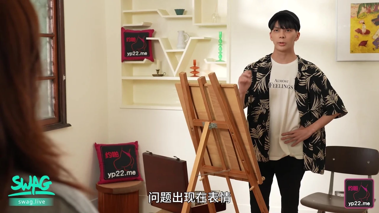 स्टूडियो में चित्रकार द्वारा एशियाई सुंदर लड़की की में वीर्य।