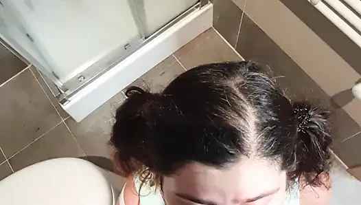 Stupid Stepdaughter Brushes Her Teeth with Cum, Stepdaddy Cheated Her