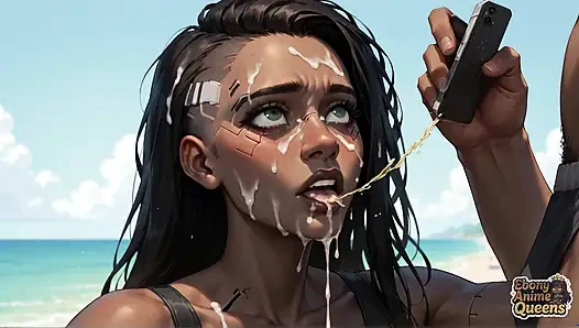 Uma prostituta negra da praia cyberpunk Melhor pornô de todos os tempos! Cadela com tesão!