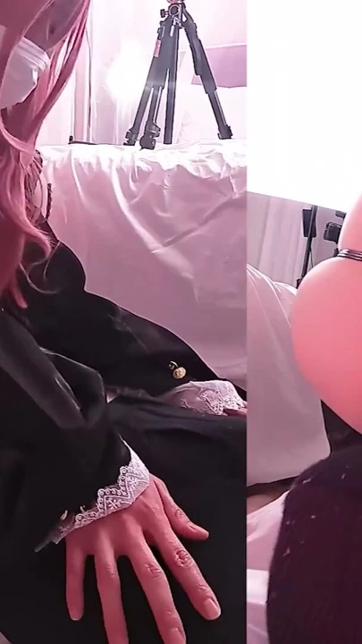 Cute Asian Amateur Femboy Krul Tepes Cosplayer from Seraph of the End does Face Sitting and Foot worship | Clip 1