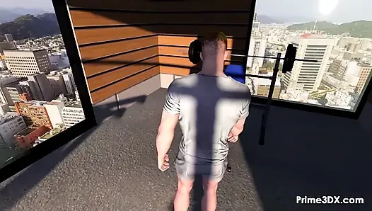 Futanari jimnastik hakimiyeti: Buff adam Prime3DX'te terli bir egzersiz seansında asılı futa tarafından yoğun bir şekilde zevk alıyor
