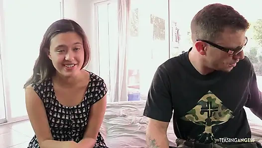 A beautiful couple gets horny and sneaks over to bang hardcore in their friends house