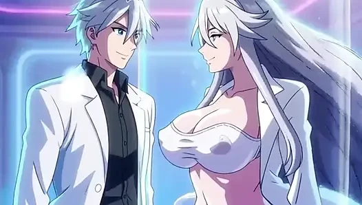 Mad scientist creates perfect futanari clone of himself for sex desire