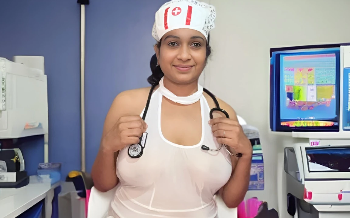 Секс в фейковой больнице: пациентку с большим хуем соблазняют и трахают девушкой-медсестрой