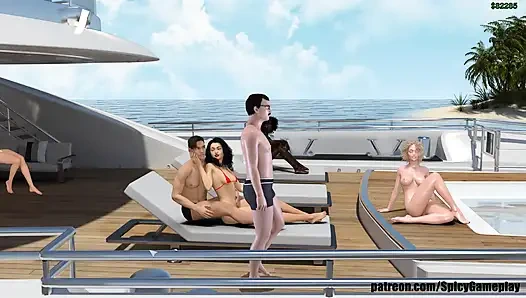Willy D'nin maceraları: ateşli orta yaşlı seksi kadın yatta yarak sıvazlıyor bölüm 4