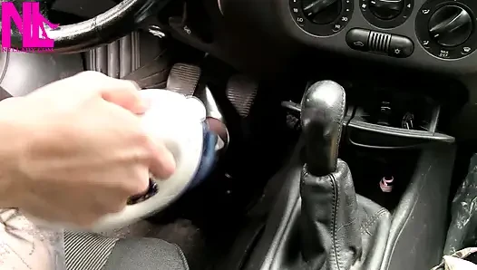 Hoovering My Car in High Heels and Jeans Shorts