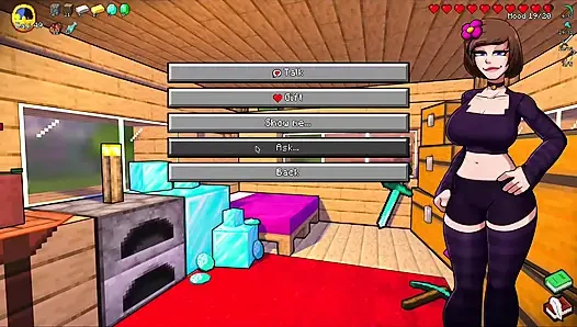 Hornycraft Minecraft parodisi - Jenny Steve'e bir elmas için ateşli bir ayakla muamele çekiyor! (Hentai oyun oyunu)