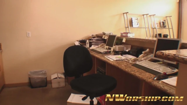 Busty horny secretary seducing BBC colleague