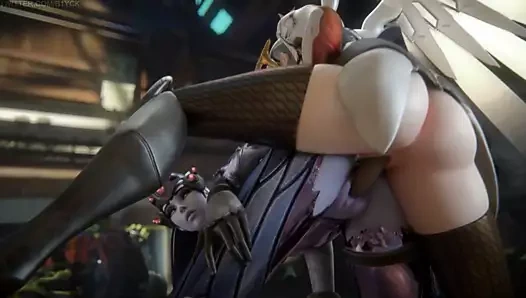 Mercy ve widowmakker çift yapay penis seks tarafından fpsblyck