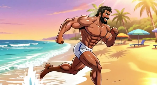 Handsome Beach Men Animation