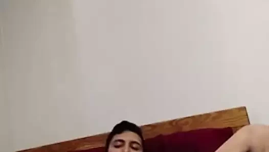 Wanking whilst fingering his asshole