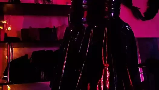 Kadın egemenliği sahibe eva lateks dominatrix seksi fetiş büyük götlü orta yaşlı seksi kadın solo kayış kink vinil pvc