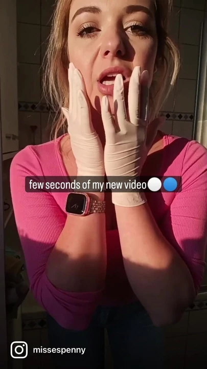 playing with my naked body while wearing latex gloves