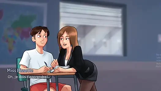Bayan bissette Anon'a Fransız öpücüğü öğretiyor - yaz mevsimi efsanesi oyunu