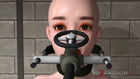 Seksi kadın lateks catsuit hamile bir kolej kız vuruyor