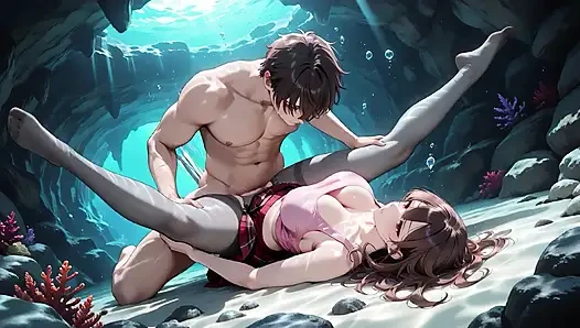 Hentai kızı gizli sualtı mağarasında sert sikiliyor - büyük dölleme taşması
