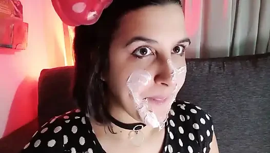 Baloncuk pisliği yapıyor - minnie kıyafeti - tavşan tezgahçı