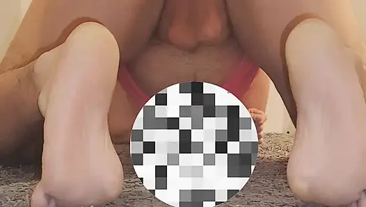 Slut getting fucked by a huge dildo and her mistress.