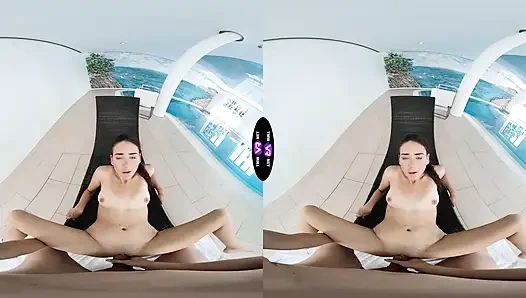 Azgın kız arkadaş bikiniyi düşürüp midesine ateşli boşalmasını istiyor - tmwvrnet