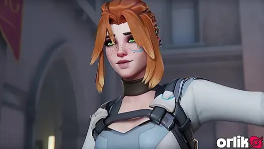 Freja Overwatch - banka planı yanlış gitti büyük zenci yarağı gırtlağına kadar alıyor dölleme 3D