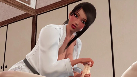 Ateşli eğitmen Jamila tatami odasında 3d hentai - yarak glans caresses, büyük yarak için memeyle muamele, gırtlağına kadar ağız sikişi boşalma