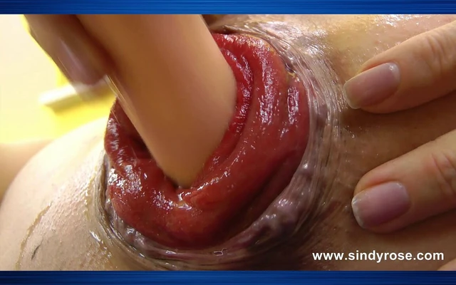 Sindy Rose накачивает ее анальный пролапс с накачкой пениса и трахает это дилдо члена