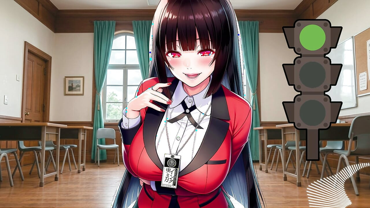 Kakegurui'den Yumeko ile Yeşil Işık, Kırmızı Işık. İngilizce ses. JOI hentai.