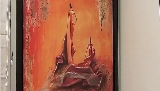 Sarışın Fransız fahişe yüze boşalmadan önce iki yarağa biniyor