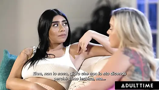 ADULT TIME - heteroseksüel kali roses lezbiyen en iyi sevgilisi Violet Myers'a lezbiyen seks için yalvarıyor! İTALYAN ALTYAZıLı