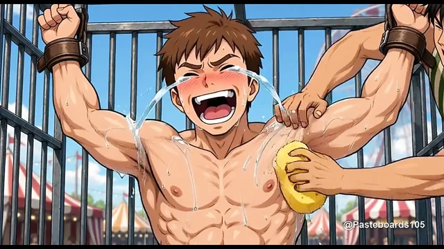 Karnaval Su Tankı Oturma Yerine Bağlanmış, Süngerler ve Parmaklar Ayak Tabanlarında ve Koltuk Altlarında (2D Anime)