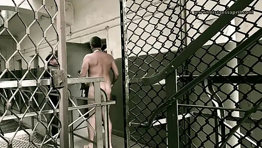 Dominatrix sahibe April hücrede temizlik yapıyor 45