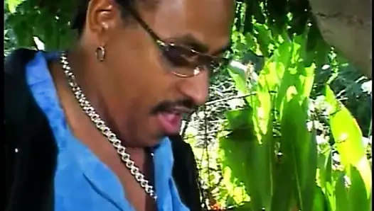 Sıcak abanoz kaltak alır onu göt çarptı açık havada