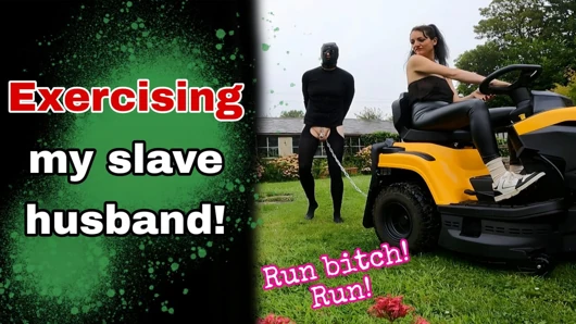 Training Zero Run Bitch Run! Exercising my Femdom Slave Outdoors Public Humiliation