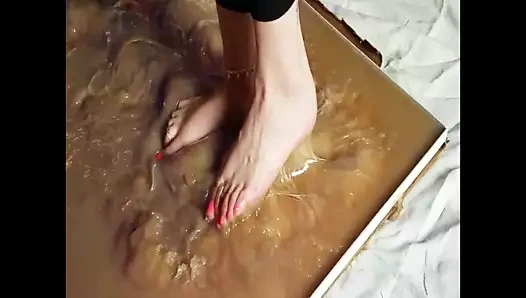 yapıştırıcı içinde sarışın