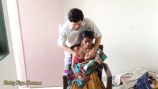 BIR BAYAN PATRON KOCASı SERVISE GITTIĞINDE HIZMETÇISINI SIKIYOR, SERT SEKS