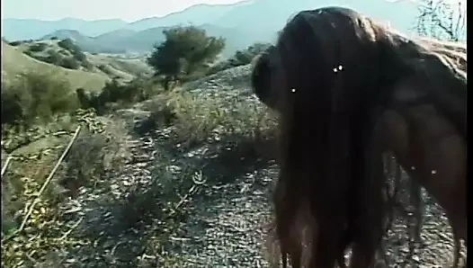 Genç esmer ormanda sikiliyor ve dölleniyor