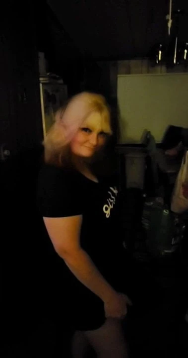 Wife showing her new strapon