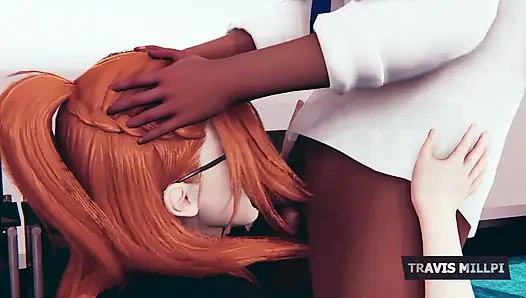 Büyük memeli kızıl saçlı sekreterle saatler süren cezadan sonra ofiste baştan çıkarma