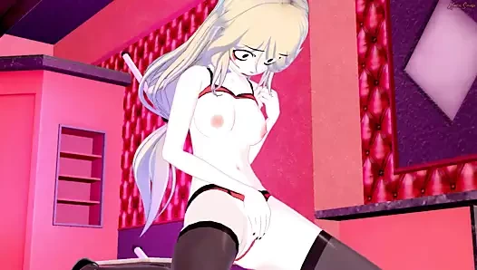 Charlie bir otel odasında mastürbasyon yapıyor. hazbin otel hentai.