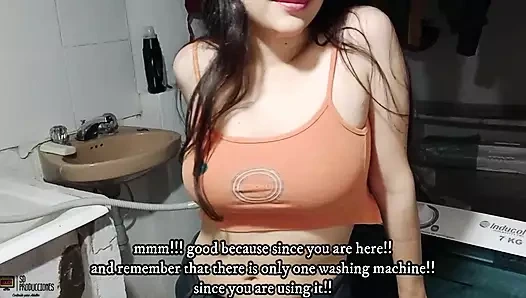 Seksi ve azgın komşu bana bir iyilik karşılığında evin avlusunda harika bir oral seks veriyor - pov - İspanyolca porno