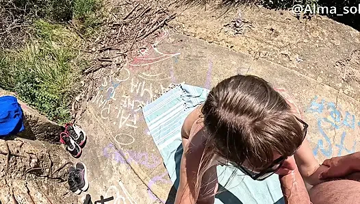 Insane Legendary Fuck on Nudist Sea Cliff: Explosive Squirt & Giant Cumshot with AlmaSol