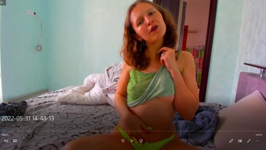 İkinci bölüm yayın 31-05-2022 1 saat 7 dakika : neon yeşili tanga ve yeşil tişörtle amımı okşuyorum