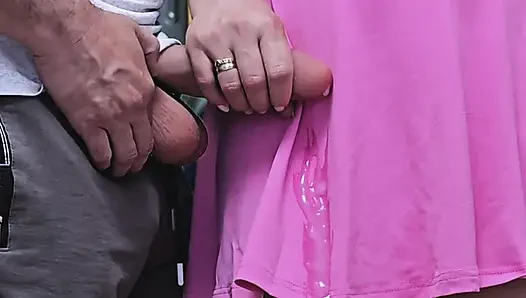 Risky Ride With Stranger's Cock On My Back! He Ejaculate on girl's dress in public transport! Stranger's Dirty Fantasy