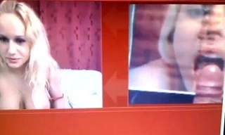 Webcamgirl sürpriz ile ona kendi yüz 17