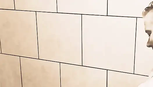 Ateşli orta yaşlı seksi kadınla seksi duş sikişi